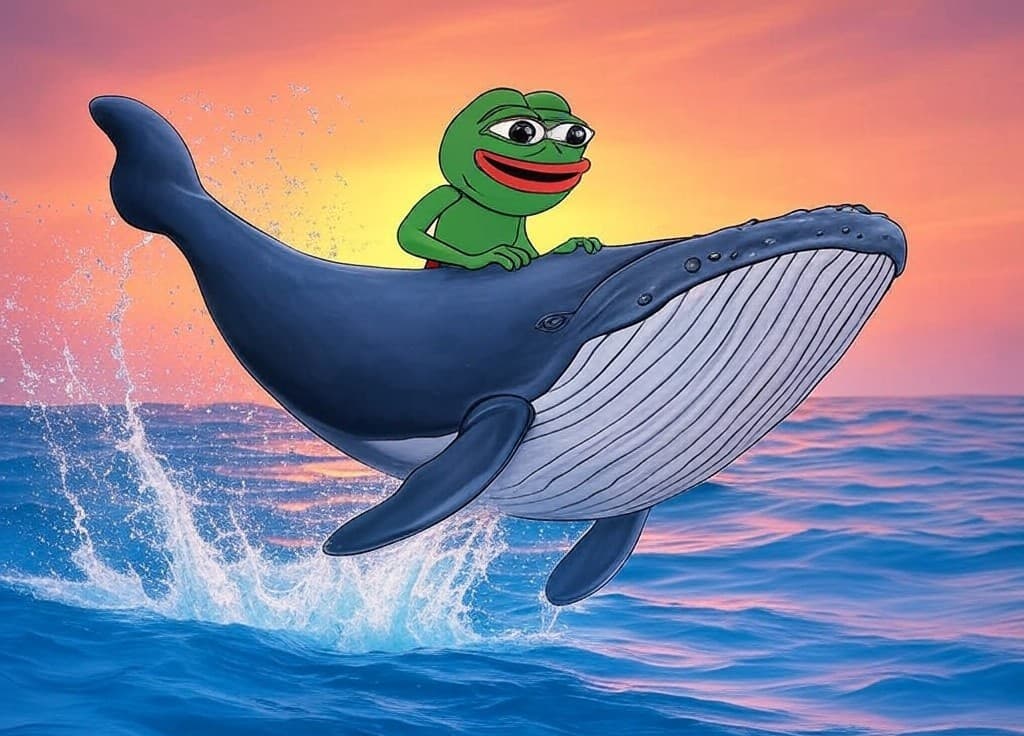 Pepe riding a whale for whale transaction alerts